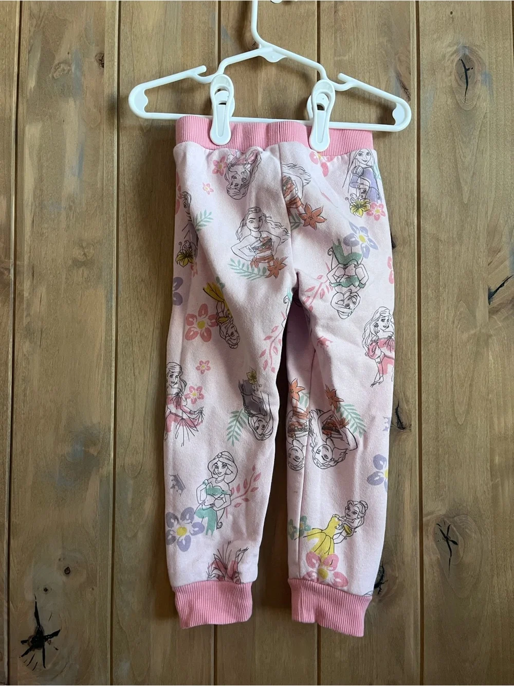 Disney Princess Pink Hooded Zip Top with matching sweat bottoms in size 3T